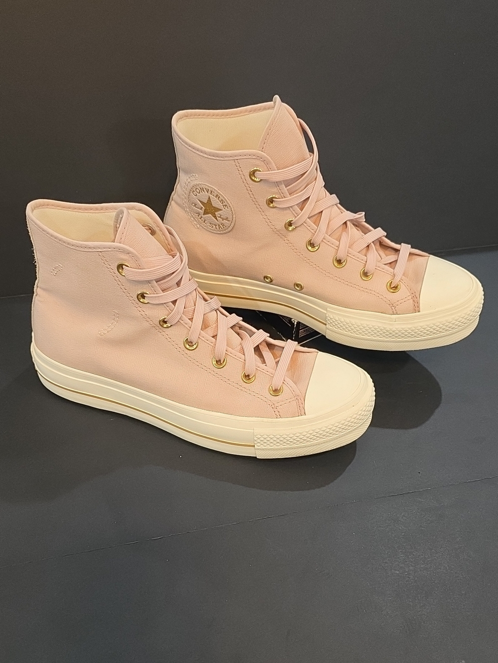 Converse All Star High Top Sneakers in Pale Pink with Cream Sole Size 10